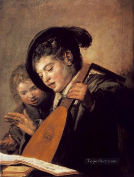 フランス・ハルス Painting - 歌う二人の少年の肖像 オランダ黄金時代 フランス・ハルス